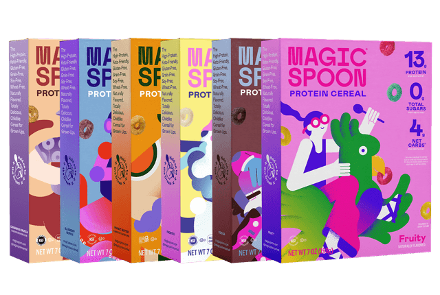 Magic Spoon variety pack of 6 cereal boxes in bright packaging